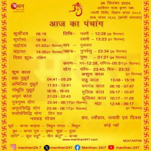 आज का पंचांग