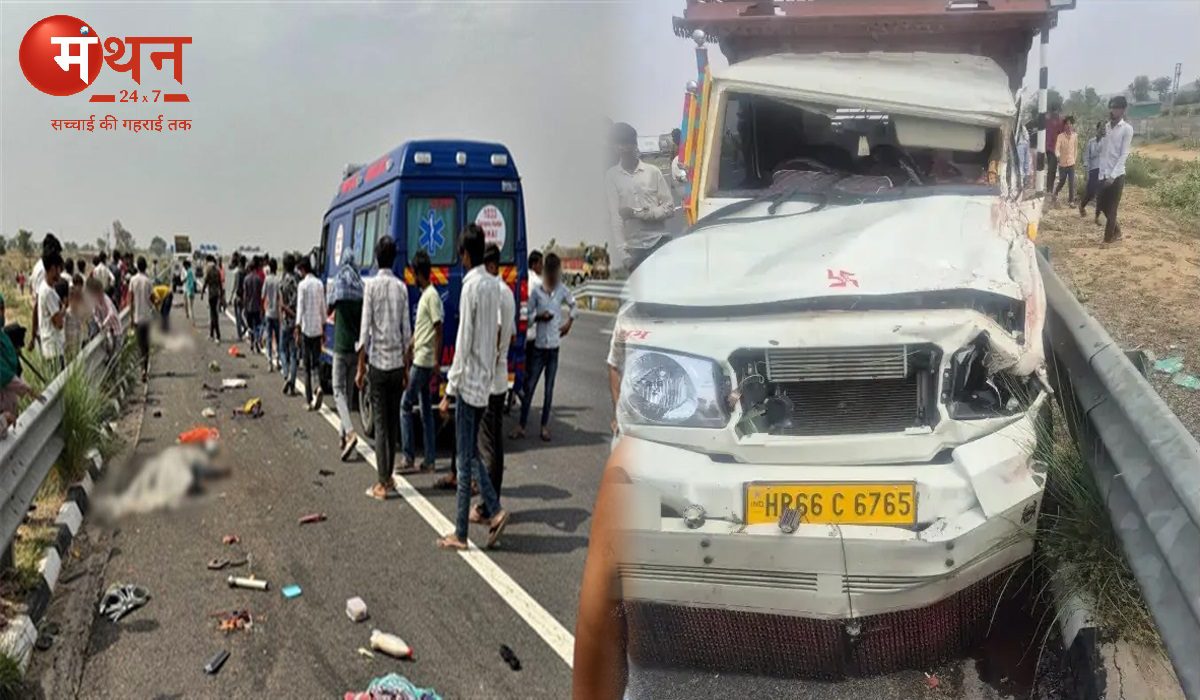 हरियाणा के नूंह में भीषण सड़क हादसा, दिल्ली-मुंबई एक्सप्रेसवे पर सड़क सफाई कार्य में जुट 7 कर्मचारियों की मौत, 4 गंभीर रूप से घायल।