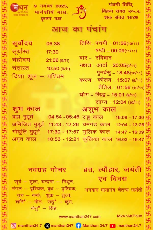 Aaj-ka-Panchang-9-11-2025