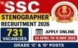 एसएससी स्टेनोग्राफर भर्ती 2026: 731 पदों पर आवेदन शुरू, 12वीं पास युवाओं के लिए बड़ा अवसर