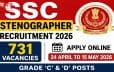 एसएससी स्टेनोग्राफर भर्ती 2026: 731 पदों पर आवेदन शुरू, 12वीं पास युवाओं के लिए बड़ा अवसर